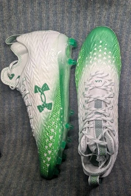 Under Armour UA Spotlight Clone 3.0 MC Football Cleats Size 14 Green/White - Image 1 of 4