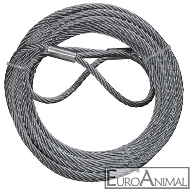 MARKENLOS Anschlagseil 8 mm, 700kg, mit 2 Schlaufen, Drahtseil Stahlseil Forstseil Öse-Öse