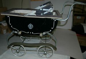 Vintage Metal XIV Kent Baby Buggy Stroller Carriage Doll