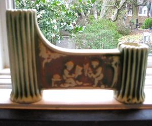 Roseville Pottery Donatello Double Bud Vase Candle Holder - Picture 1 of 5