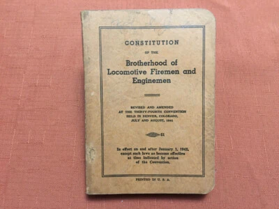 Constitution of the Brotherhood of Locomotive Fireman and Enginemen, 1941 - Image 1 of 4