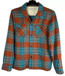 Outerknown Blanket Hemdjacke kariert Knopfleiste Shacket orange blau Herren Medium - Bild 1 von 13