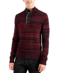 INC International Concepts Men's Atrack Half Zip Sweater Burgundy Combo - Picture 1 of 1