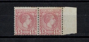MONACO STAMP YVERT 5 " PRINCE CHARLES III 15 c ROSE PAIR " MNH F- VF X186 - Picture 1 of 2