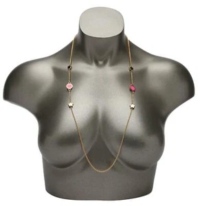 Marc Jacobs Knock Out Pink Star Chain Gold Necklace W1062 - Picture 1 of 2