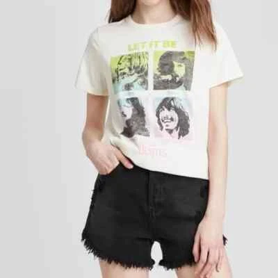 NEW!  Beatles LET IT BE Tee Shirt Cotton Polyester Blend Ultra Soft Multi Color - Image 1 of 4