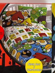 Angry Birds Full Bed Sheets Set Microfiber Flat & Fitted Sheets 2 Pillow Case Ja