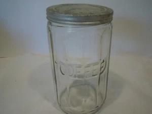 Antike Kaffeedose 7 1/2" hoch 13" rundes Glas - Bild 1 von 6