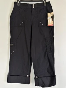 Khakis & Co Women’s Convertible Cargos Pants Black Size 6 Baggy Y2K Style NWT - Picture 1 of 9