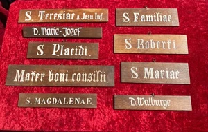 Set of 9 religious statue name plaques church catholic av 25cm - Foto 1 di 12