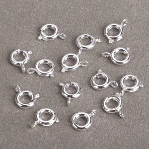 50 pezzi 10x7 mm tondo argento gioielli oggetti chiusure ganci connettore ciondoli fai da te - Foto 1 di 5