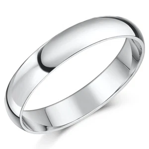 Palladium Ehering Band schwer D-Form 4 mm Ring - Bild 1 von 3