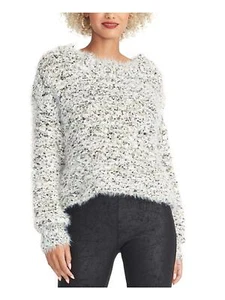 Rachel Roy Womens White Glitter Fuzzy Sweater Size Small in Gray NWT - Picture 1 of 2