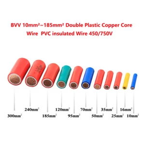 BVV 10mm²~185mm² Double Plastic Copper Core Wire  PVC insulated Wire 450/750V  - Picture 1 of 12