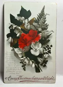 ALBUM FILLER hand coloured CHRISTMAS GREETINGS 1870-80 CABINET CARD - Picture 1 of 2