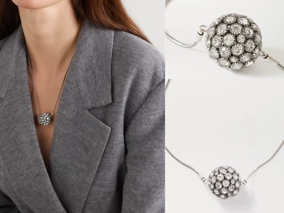 Isabel Marant вечер мяч ожерелье серебристого тона кристалл цепочка воротник ожерелье - Изображение 1 из 4