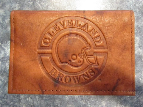 Vintage Cleveland Browns Leather Trifold Wallet NEW Cover