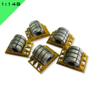 5 x 3D Printed STEEL COIL LOADS IN CRADLE 1:148, N scale Model Miniature Scenery - Picture 1 of 8