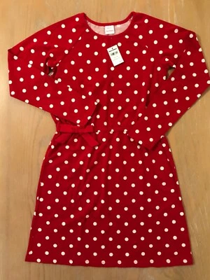 New! Hanna Andersson Girls Dress Long Sleeve Red & White Size 150 (12) - Image 1 of 4