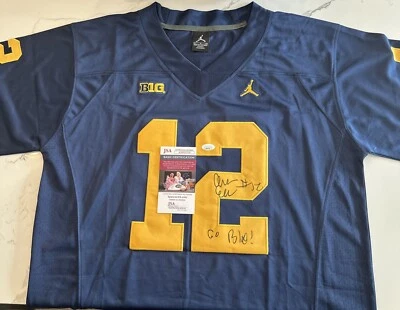 Chris Evans Signed Michigan Wolverines Jordan Jersey Inscribed Go Blue!  JSA COA - Image 1 of 4