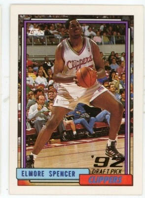 1992-93 Topps Los Angeles Clippers Basketball Card #300 Elmore Spencer Rookie - Image 1 of 2