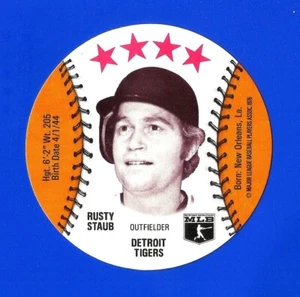 1976 ISALY'S / SWEET WILLIAM BASEBALL-SCHEIBE - RUSTY STAUB NM+ DETROIT TIGERS - Bild 1 von 2