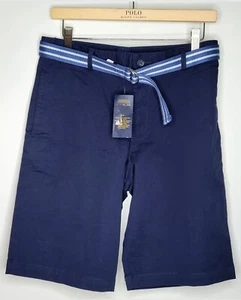 Polo RALPH LAUREN Boys 16 NAVY Blue Chino SHORTS Classic Fit Belt Coin Pocket - Picture 1 of 24