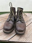 Chippewa Boots Combat Work Leather Lugged Vibram Sole Mens Measure 13 inch Brown
