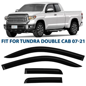 Side Window Deflectors Rain Guards for 2007-2021 Toyota Tundra Double Cab - Picture 1 of 10