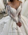 Pompous Duchess wedding dress ball dress long sleeve crystals lace up ivory with sleeves