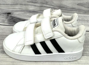 ADIDAS GRAND COURT SNEAKERS Toddler Boy Size 9 K WHITE / BLACK - Picture 1 of 7