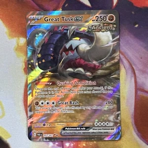 Pokémon TCG Great Tusk ex Scarlet & Violet: Paldean Fates 053/091 Holo Double... - Picture 1 of 2
