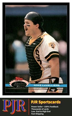 1991 Stadium Club #279a Mike LaValliere Pittsburgh Pirates Extra 35% Off 4+ - Image 1 of 2