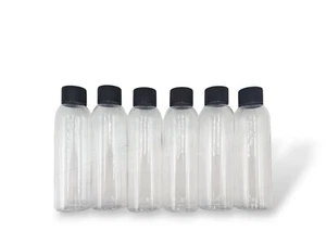 6er Pack 4 Unzen Cosmo Runde Klar Flaschen mit Verschluss - Bild 1 von 4