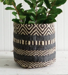 Pflanzkorb Ägäis geometrische Aufbewahrung gefütterter Behälter Jute Blumentopf 8 Zoll x 8 Zoll - Bild 1 von 4