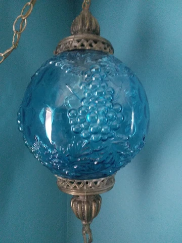 Vintage blue glass Grapes pendant light lamp hanging Cover