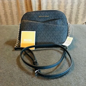 Bolso bandolera Michael Kors Jet Set negro de viaje cadena cromada y cuero - Imagen 1 de 11