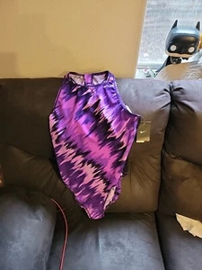 Girls Nike Black/Purple Paint Splatter #707599 One Piece Size 14 NWT - Picture 1 of 8