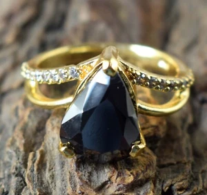 7.36 Ct Pear Cut Black Diamond Solitaire Certified Women Ring Anniversary Gift - Picture 1 of 7