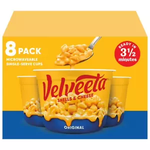 Velveeta Shells and Cheese Original Macaroni,8 ct Pack,2.39 oz Cups - Picture 1 of 3