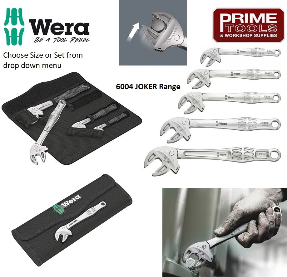 Wera 6004 JOKER Self Setting Adjustable Wrench Spanner - XS S M L XL XXL Set
