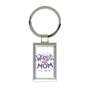 Worlds Best MOM : Great Gift Keychain Floral Birthday Family Mother - Picture 1 of 1