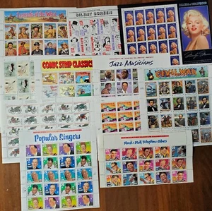 Lote Mixto De Hojas Como Nuevas Nunca Montadas Aprox $68 Música Marilyn Monroe Guerra Civil - Imagen 1 de 4