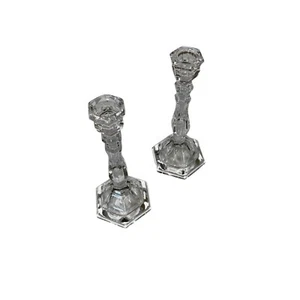 Juego de 2 candelabros de cristal sin marca transparentes para comedor formal - Imagen 1 de 15