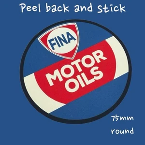 FINA Motor oils vintage jug pourer Vinyl sticker Classic tin drum can Oils Car - Picture 1 of 3