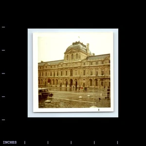 Old Square Color Photo LOUVRE MUSEUM PARIS FRANCE - Picture 1 of 2
