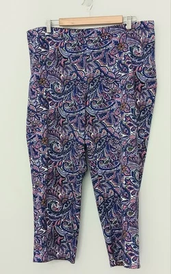 Isaac Mizrahi Live! Calça feminina tamanho 22WP estampa elástica tornozelo pequena  - Imagem 1 de 4