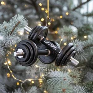 Personalized Dumbbell 2D Flat Acrylic Ornament, Custom Gym Gift for Fitness Love - Picture 1 of 6