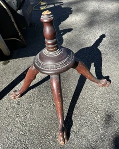 Antik Mahagoni Holz geschnitzt Pfotenkralle Fußfuß für Garderobenständer geborgen - Bild 1 von 13