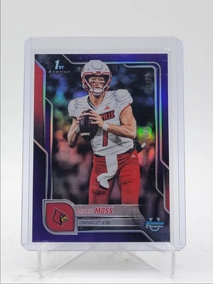 MILLER MOSS 2025 BOWMAN UNIVERSITY CHROME 1ST PURPLE REFRACTOR /75 Q4282 - Image 1 of 2